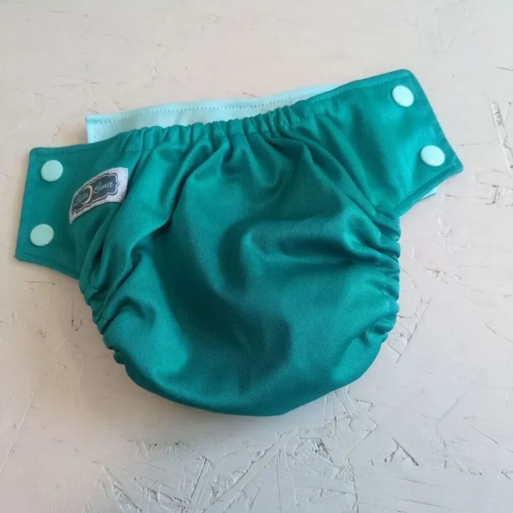 Bella Luna Pocket Cloth Diaper Small Green Blue No Insert